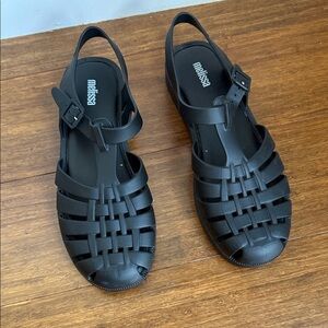 Melissa Black Fisherman Jelly Sandals Size 8 (EU 39)